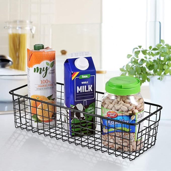 Sheechung Farmhouse Decor Metal Wire Storage Organizer Bin Basket