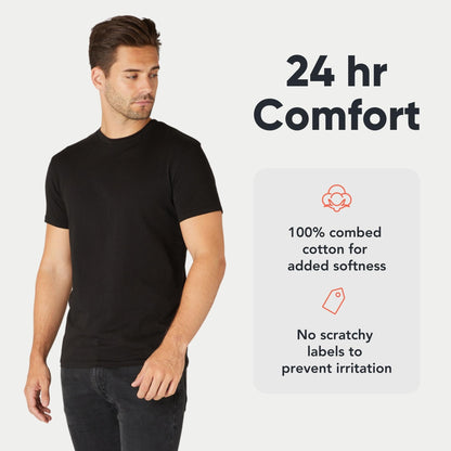 FM London 3/5-Pack Mens T Shirt - Premium Weight T-Shirts for Men with Lightly Fitted Design - Super Soft - Made with 100% Cotton - Stretch Fit for Any Occasion - Durable Comfort Fit