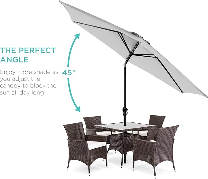 Best Choice Products 10ft Outdoor Table Compatible Steel Polyester Market Patio Umbrella w/Crank and Easy Push Button Tilt