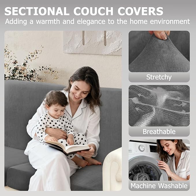 Arfntevss Sectional Couch Covers L Shape Couch Cushion Covers Slipcovers Fitted