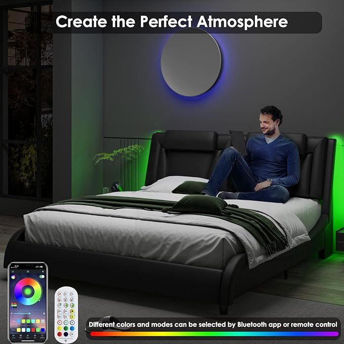 Keyluv Queen Size LED Bed Frame