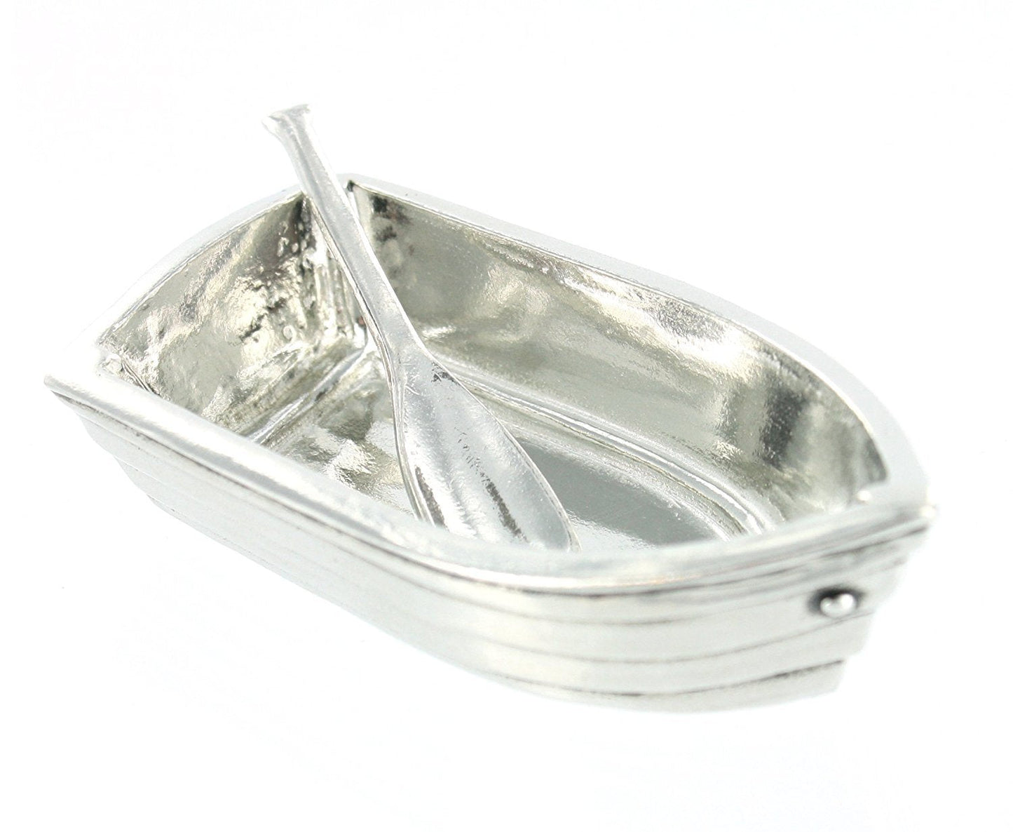 Basic Spirit Boat Salt Cellar with Spoon Handcrafted Pewter Home Lead-Free SD-19