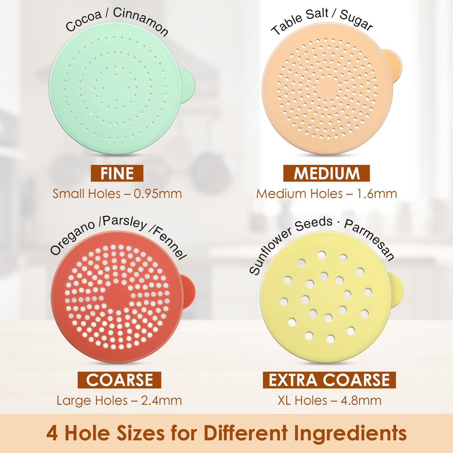 Dredge with Snap Lid, Seasoning Sugar Spice Shaker with Interchangeable Lids – 10 OZ Clear Spice Dredge for Cinnamon Sugar, Parmesan Cheese, Pepper, Dishwasher Safe(10 Pcs)