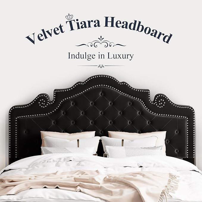 Allewie Queen Velvet Bed Frame