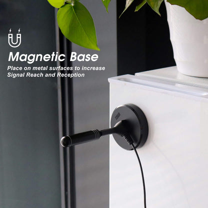 High Gain Freeview TV Aerial - August DTA240 - HD Portable Indoor/Outdoor Digital HD Antenna for USB TV Tuner/ DVB-T Television/ DAB Radio/ SD/ 4K - With Magnetic Base