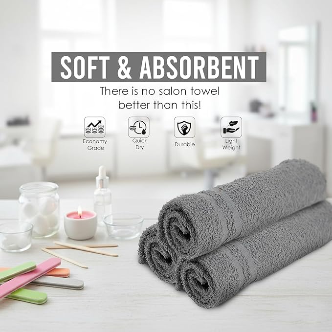 Hand Towels - Pack of 40, 16 x 27 Inches, 100% Cotton, Highly Absorbable