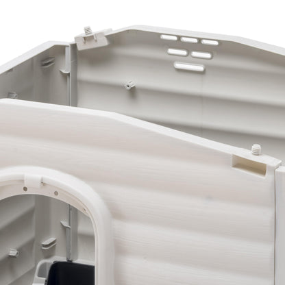 Ferplast Dog Kennel Outdoor DOGVILLA 60 SE, Dog House, Dog Kennel, Draining Bottom, Insulating Base, Removable Roof, Ventilation Grille, Recycled Plastic, 58 x 48 xh 44 cm