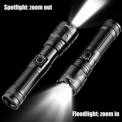 Shadowhawk Torches LED Super Bright, Rechargeable LED Torch P70 450000 Lumens Powerful Flashlight Rechargeable Battery Torch for Dog Walking Hiking Emergency Gift