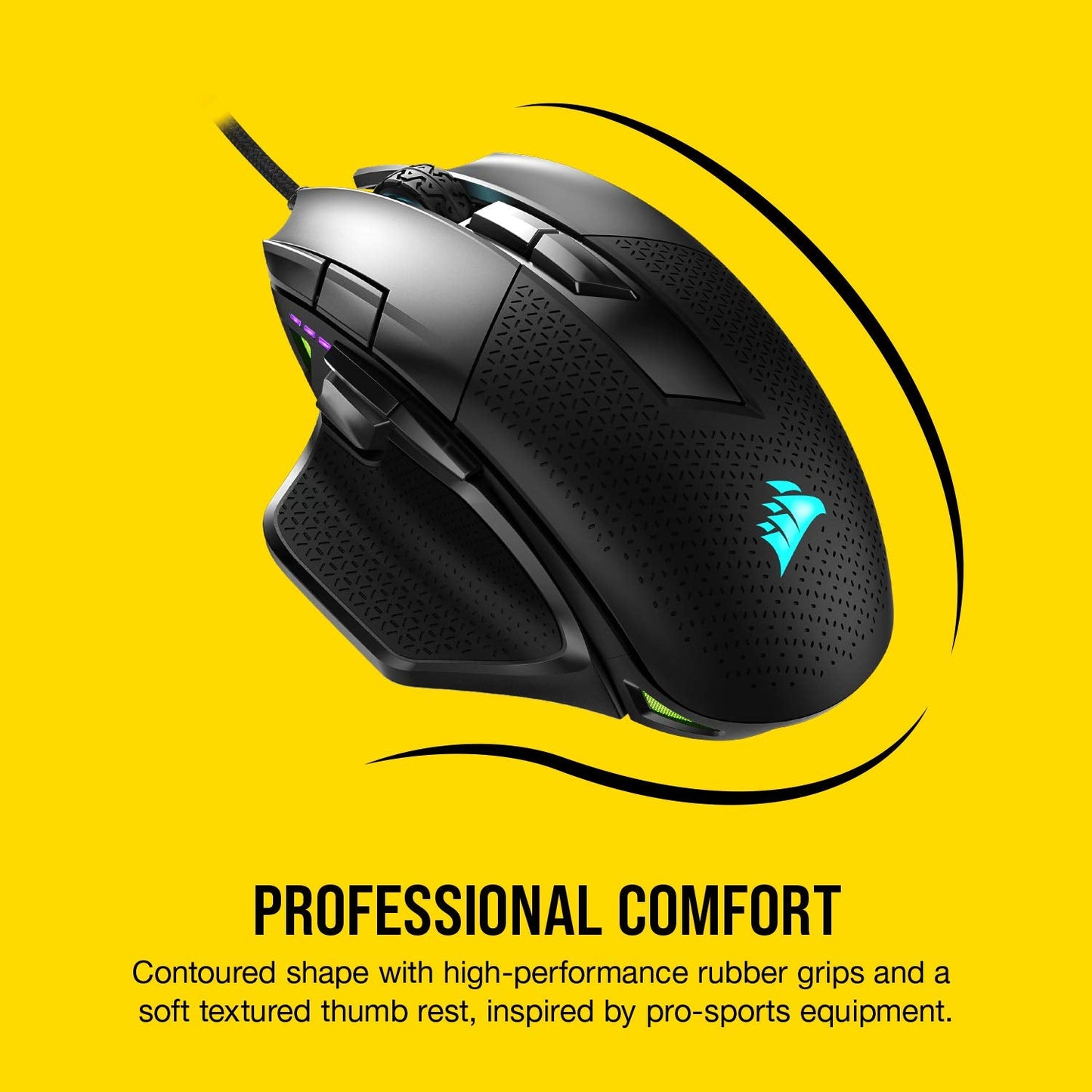 Corsair NIGHTSABRE RGB Wireless Gaming Mouse for FPS, MOBA - 26,000 DPI - 11 Programmable Buttons - Up to 100hrs Battery - iCUE Compatible - Black