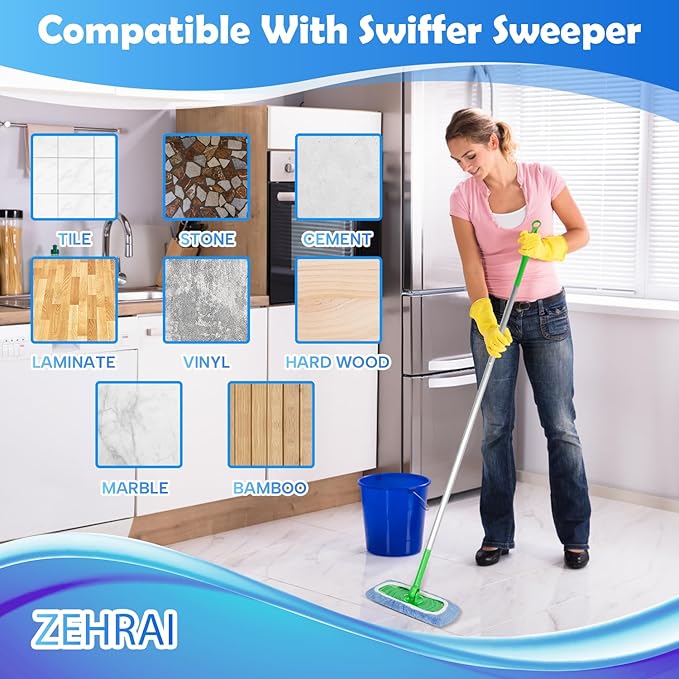 6 Pack Reusable Microfiber Mop Pads Compatible