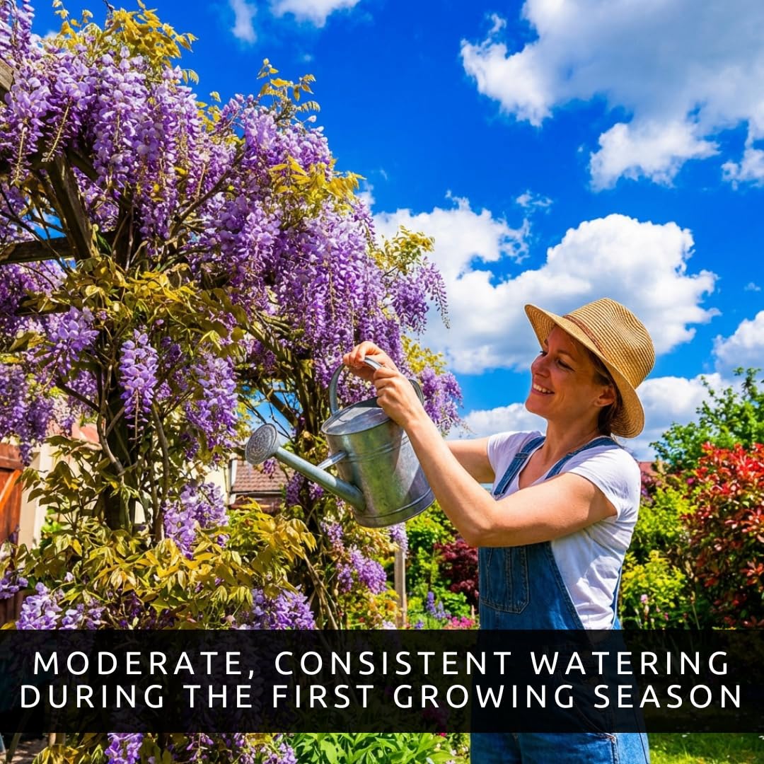 Wisteria Live Plants 1–2 Ft Tall – Flowering Wisteria Vine (Wisteria Floribunda) – Fast Growing Climbing Plant for Garden, Trellis, Pergola & Bonsai Training (2 Plants)