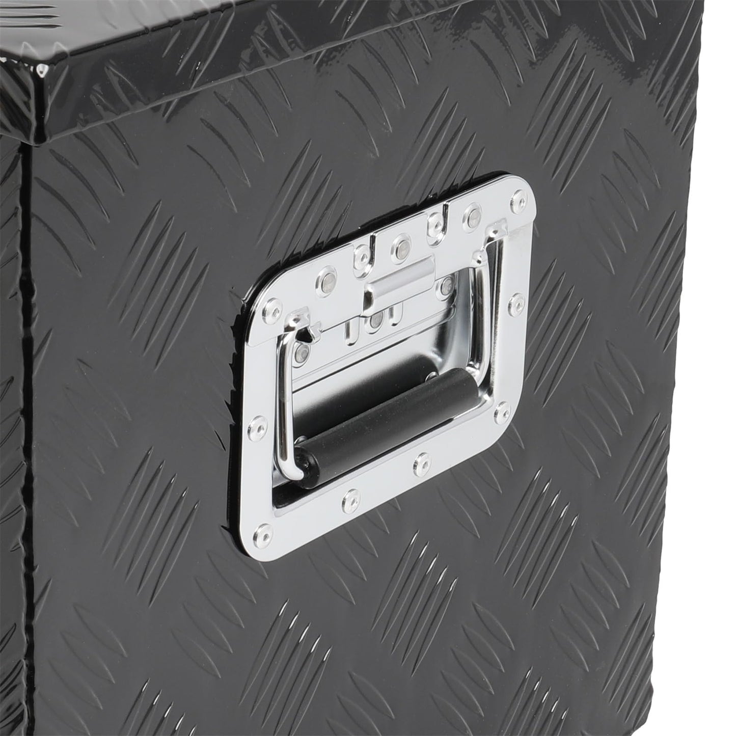 SCITOO 44 Inch Diamond Plate Truck Bed Tool Box,Aluminum Heavy Duty Crossover Storage for Most Full Size Pickups,Lockable Weatherproof Chest,Fits 44" Truck Beds,Easy Access to Load and Unload