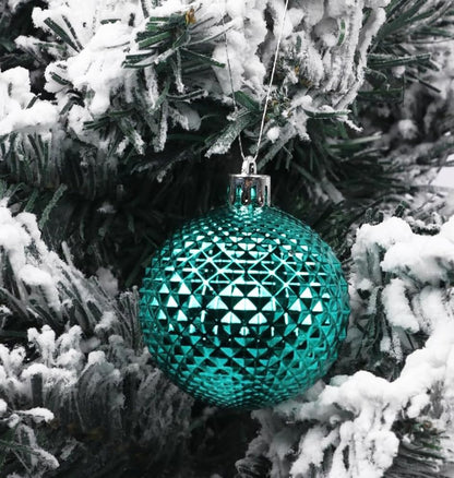 YYCRAFT 34ct Christmas Ball Ornaments 6CM for Xmas Tree Christmas Decorations Shatterproof Hooks Included (Teal, M)