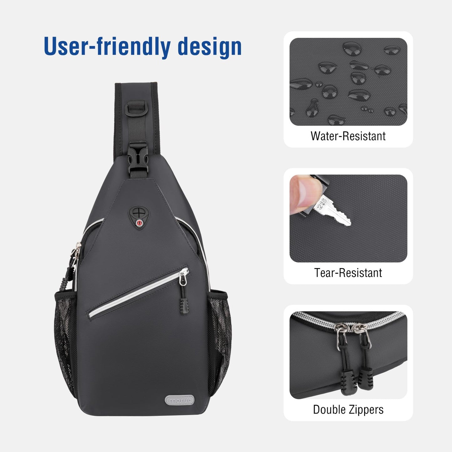 MOSISO Sling Backpack, Multipurpose Crossbody Shoulder Bag Travel Hiking Daypack