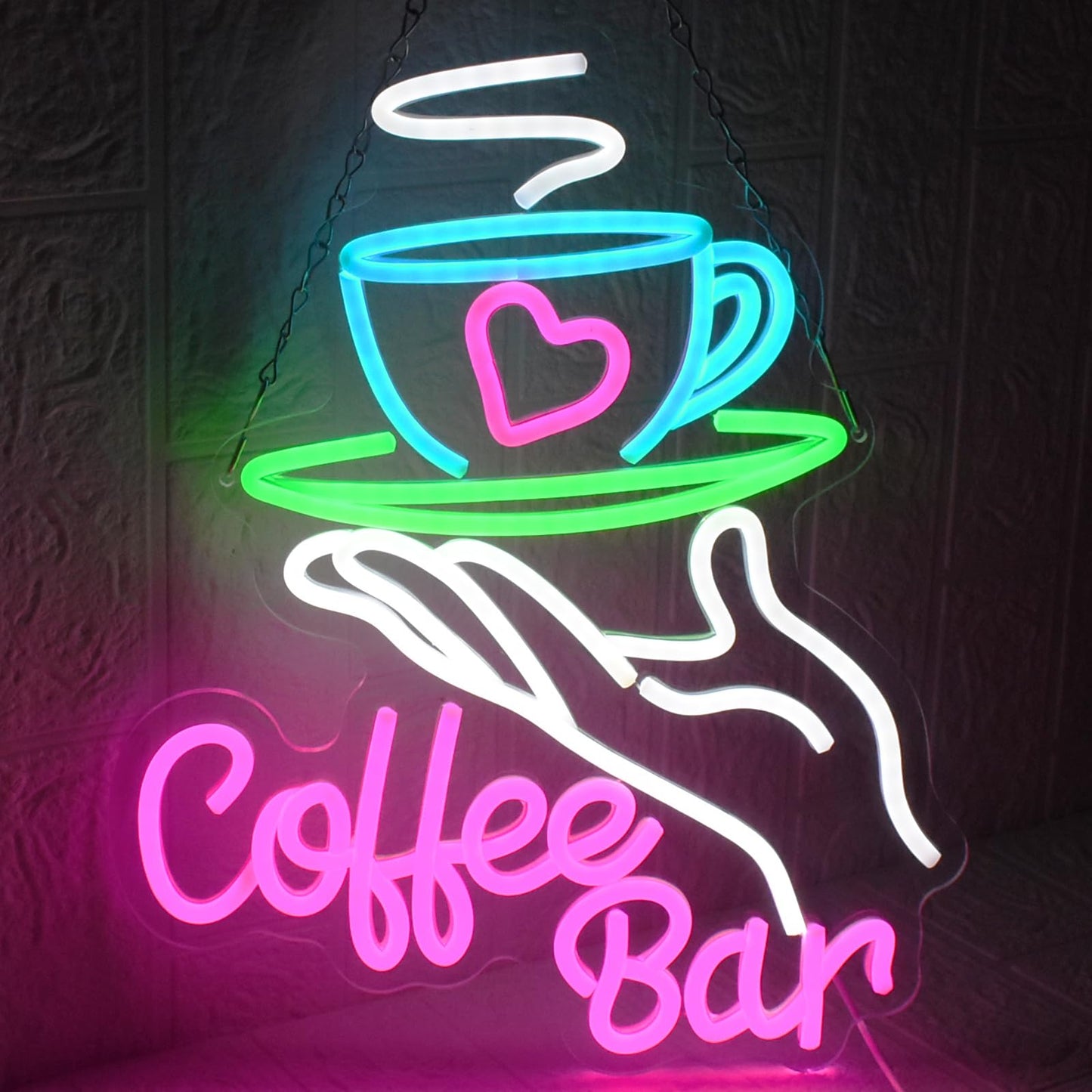 UExnkj-Y Coffee Bar Neon Sign for Wall Decor, Cafe Neon Light with USB Dimmable LED Neon Coffee Light Up Sign for Cafe Bar, Shop Business, Restaurants, Kitchen Party Decoration Gifts