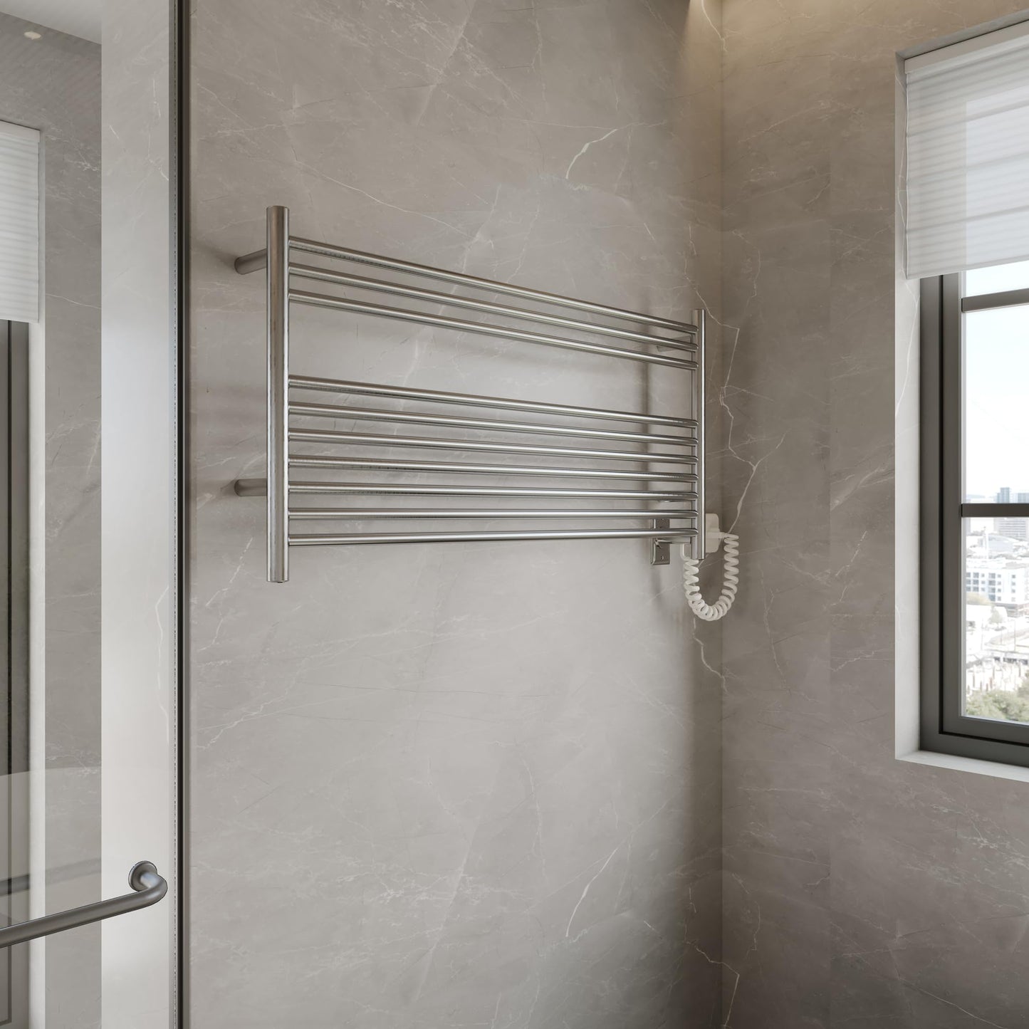 HEATGENE Towel Warmer Wall-Mounted Hardwired Heated Towel Rack Hot Towel Bar Brushed