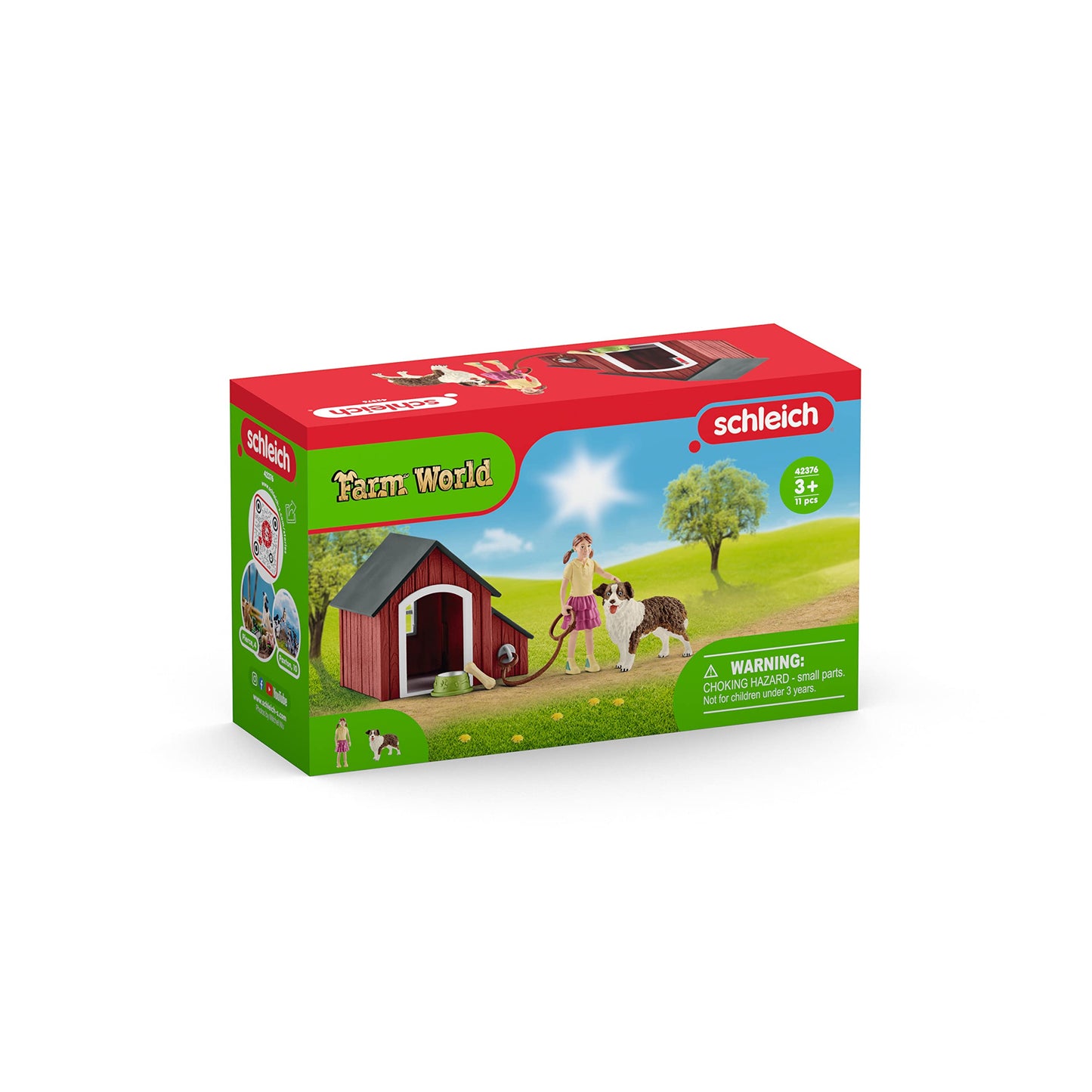 SCHLEICH 42376 dog house, from 3 years, FARM WORLD - play set, 5 pieces, exclusively at Amazon