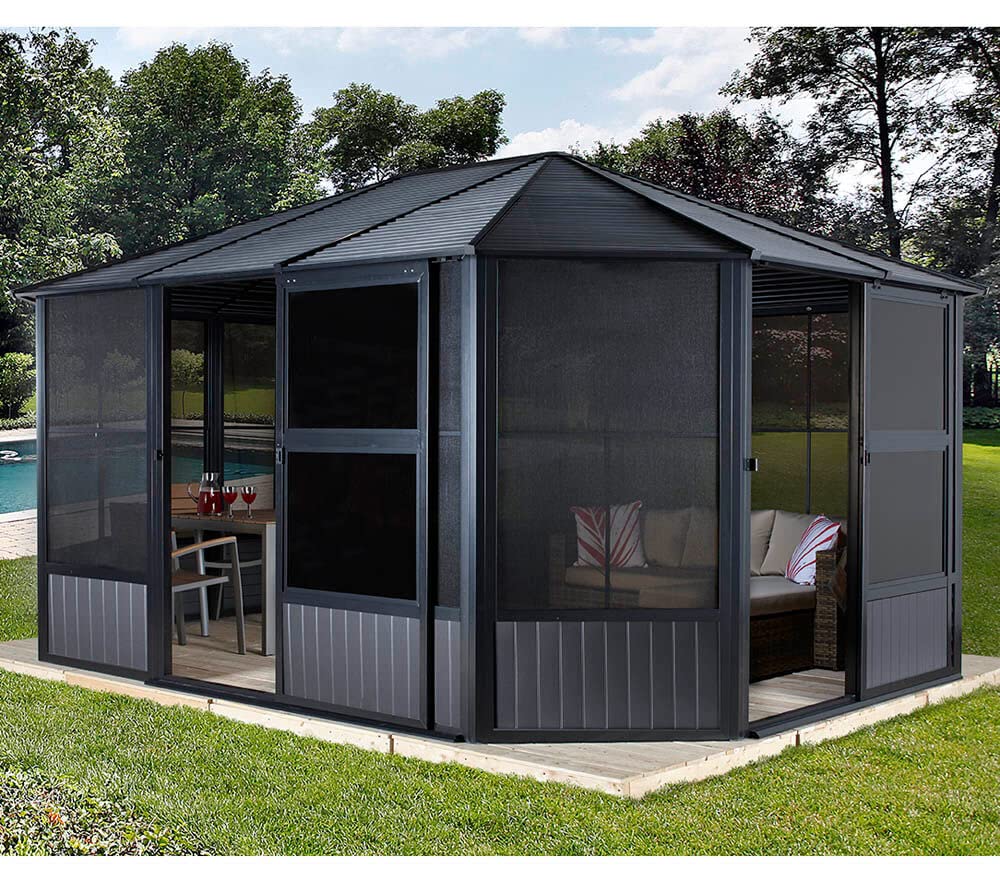 Sojag Outdoor 12' x 12' Charleston Solarium Outdoor Sunroom with Mosquito Nets