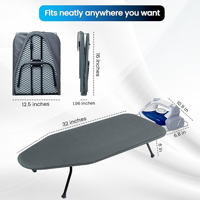 Metal Mesh Panel Tabletop Ironing Board | Foldable Iron Board | Heavy Duty