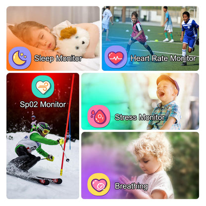 Smart Watch for Kids, 1.85" Fitness Tracker with Heart Rate, Sleep Monitor, IP68 Waterproof Smartwatches with Video Music, Pedometer, Game, NO APP/Phone, Gift for Boys Girls. (Classic, Pink)