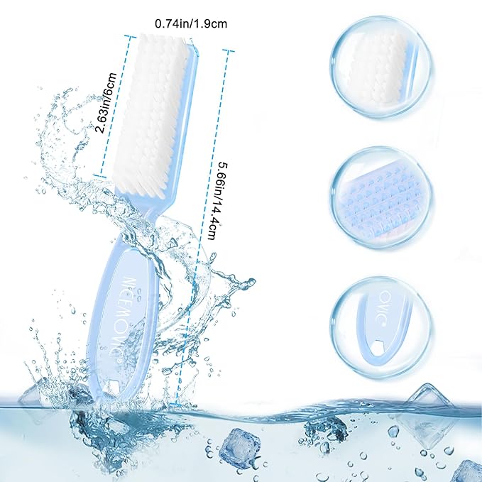 NICEMOVIC 20 Pcs Nail Brush for Cleaning Fingernails, Handle Grip Nail Scrubber
