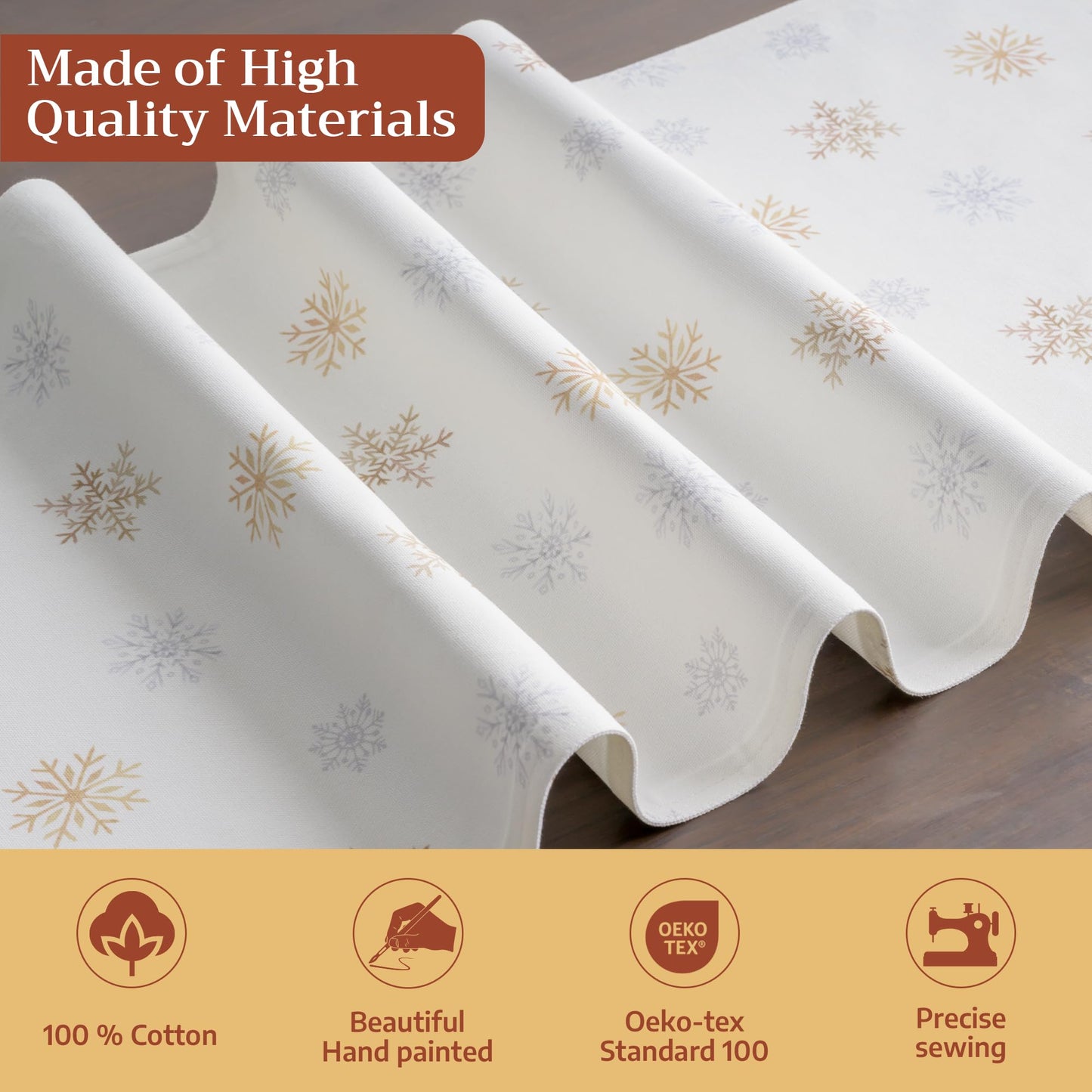 Maison d' Hermine Table Runner 100% Cotton Double Layer Table Runners 108 inches Long for Thanksgiving Christmas Decorations Home Kitchen Dining Party Wedding (Deer in The Woods, 14.5" x 108")