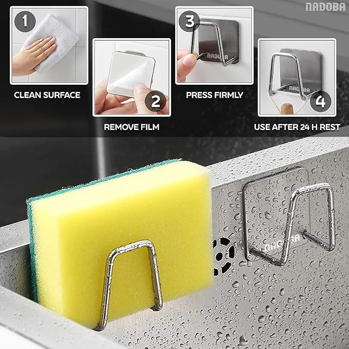 2Pcs Stainless Steel Sponge Holder