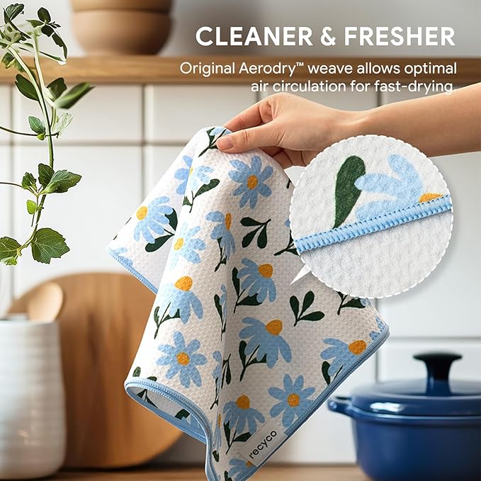 RECYCO Waffle Kitchen Towel Set of 2