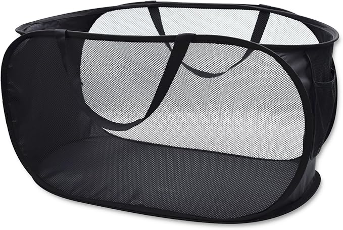HONOMA Sturdy Mesh Laundry Hamper Basket Bag, Pop up Basket