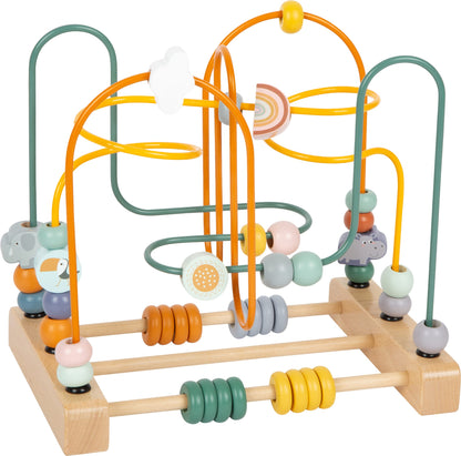 Small Foot 11956 Bead Maze Safari, with three metal tracks, wooden motor activity for kids aged 12 months and older