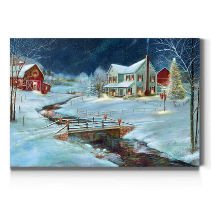 Renditions Gallery Christmas on the Farm Wall Art, Snowy Country with Red Barn, Charming Winter Decorations, Premium Gallery Wrapped Canvas Decor, Ready to Hang, 8 in H x 12 in W, Made in America
