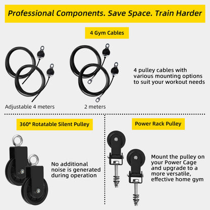 LAT Pulldown Pulley System for Home Gym Cable Machine Pulley Attachment Set Power Cage Weight Lifting Workout Kit