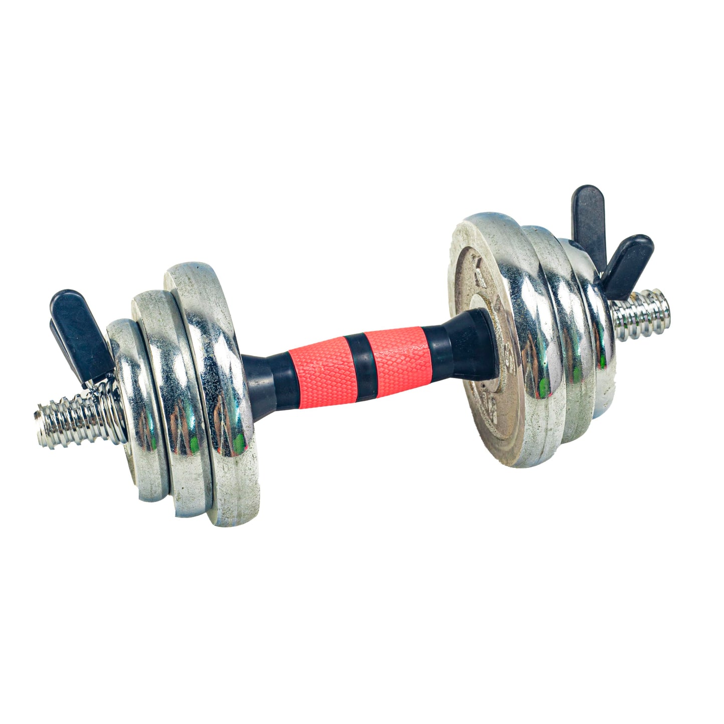 35cm/14.2 Inch Rowland Harbor Pink&Black Threaded Dumbbell Durable Rubber Handles/Adjustable Dumbbell Bar Handles - Fit 1 inch Standard Weight Plate - Weightlifting Accessories - Sold in Pair