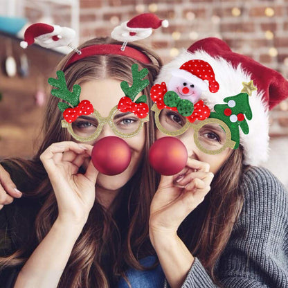 Max Fun 18Pcs Christmas Party Glasses Glitter Holiday Glasses Frames with 18 Designs Christmas Accessories for Christmas Party Favors Holiday Favors(One Size Fits All)