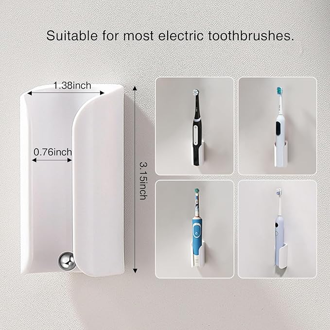 Electric Toothbrush Holder for Bathroom, Wall-Mounted Toothbrush Stand