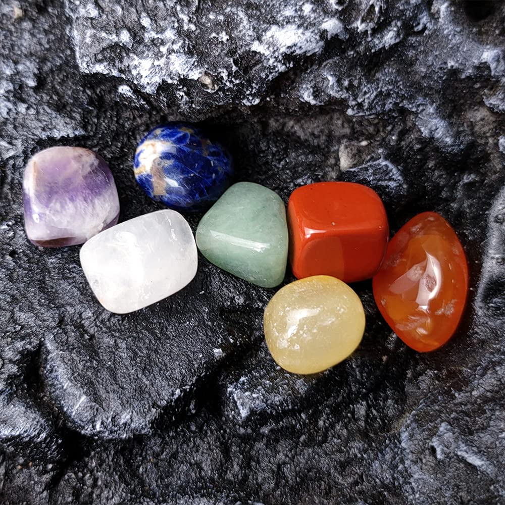 Chakra Crystal Stones Healing Kit, Healing Crystal Wands Crystals Points Reiki, 7 Chakra Set Tumbled Stones Reiki Chakra Meditation Therapy