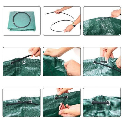 Zucklight Heavy Duty Garden Waste Bags 300 Litre - 3 Sacks Builders Bags Reusable - Industrial Fabric and Handles - Green/Garden Waste Sacks, Garden Bags Heavy Duty with Handles