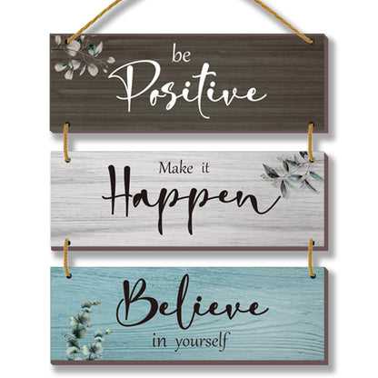 FENCORDAR 3 Pcs Office Wall Decor Inspirational Rustic Motivational Plaques With Sayings Wooden Farmhouse Positive Hangings for Home Bathroom Bedroom Kitchen(Fresh 12x4inch)