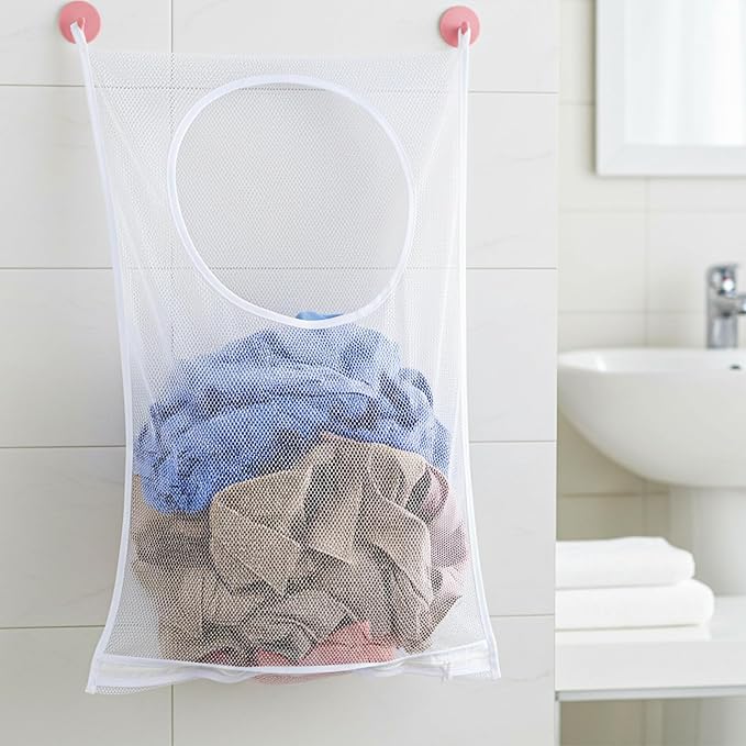 Hanging Laundry Hamper Bag, Breathable Mesh Laundry Hamper over the Door