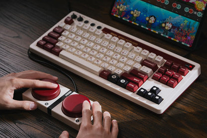 8Bitdo Retro Mechanical Keyboard, Bluetooth/2.4G/USB-C Hot Swappable Gaming Keyboard with 87 Keys, Dual Super Programmable Buttons for Windows and Android - N Edition