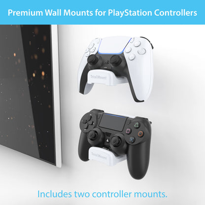 TotalMount Holders for PS5 Controllers – Premium Mounts Will Not Damage Your Wall with Screws or Permanent Adhesive (Wall Stands for PlayStation Controllers – Two Pack)