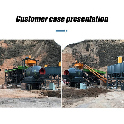 Mobile Aggregate Batching Plant, Portable Cement Mixing Station with Control System and Discharge Structure, Compact Concrete Mixer Unit