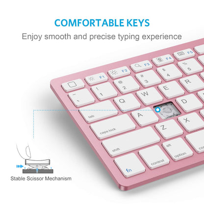 OMOTON Bluetooth Keyboard Compatible with iPad 10th Generation, iPad 10.2 (9th/8th/7th), iPad Pro 13/12.9/11 inch, iPad Air/Mini and More iOS Devices, White