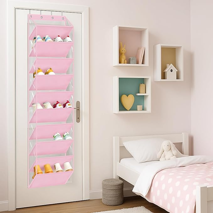 AOODA 10 Tier Clear Over the Door Shoe Organizer Storage, Deep Pockets Large