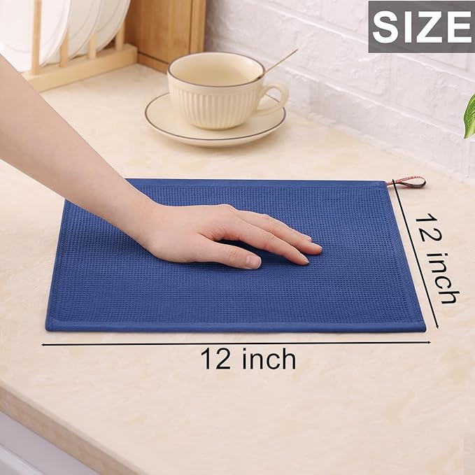 Homaxy 100% Cotton Kitchen Towels and Dishcloths Set