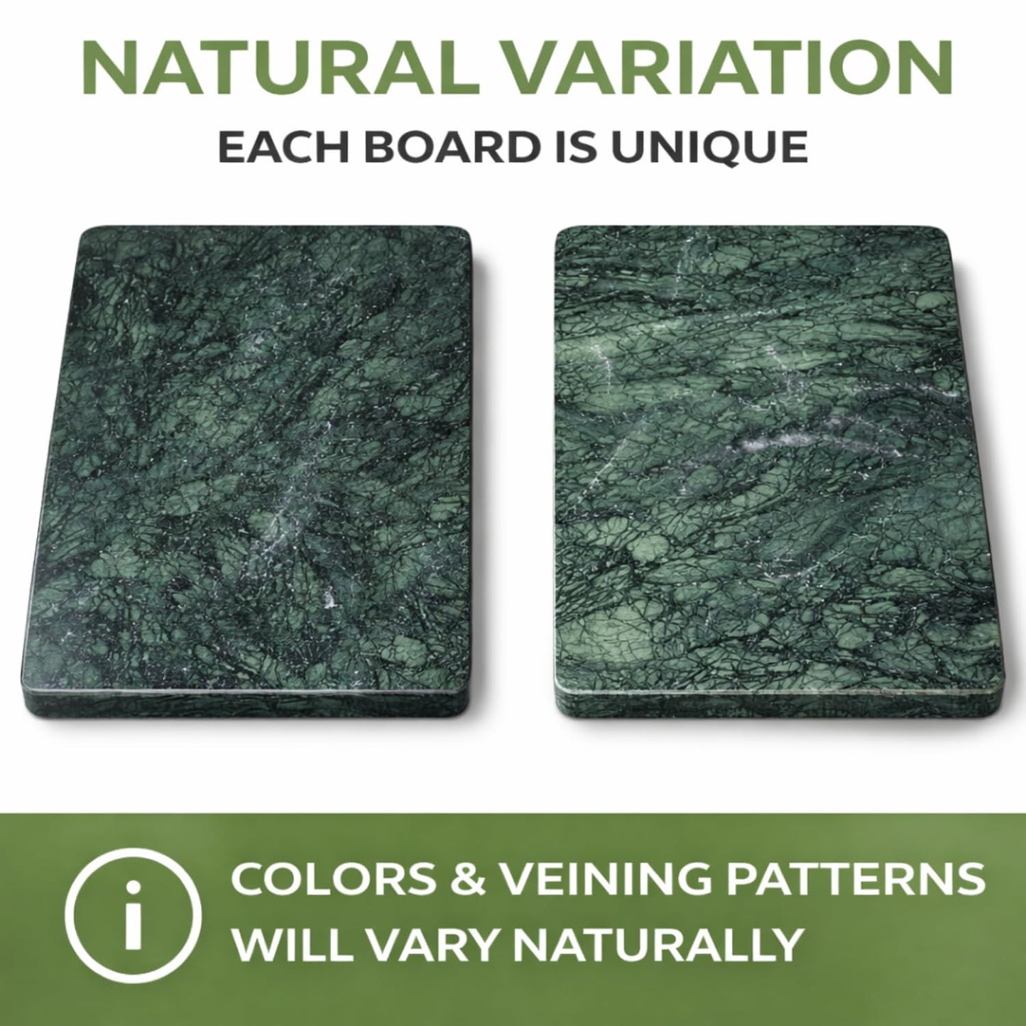 KC KULLICRAFT Home Basics Multi-Purpose Pastry Marble Tray Cutting Board Slab With Non-Slip Feet For Stability & Scratch Protection For Countertop. Easy To Clean,Trivet, Green (8Inches x 12Inches)