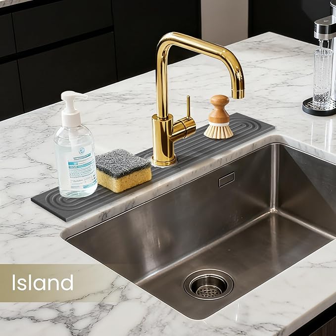 Faucet Mat for Kitchen Sink -Diatomite Stone Drying Mat for Kitchen Counter &