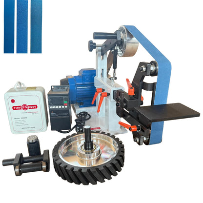 Belt Grinder Sander with VFD，2x72-inch 1500W 2HP Variable Speed Control Belt Sander with 3 Sets Grinding Tools and 3 Zirconia corundum Sanding Belts for Metalworking, Knife Making