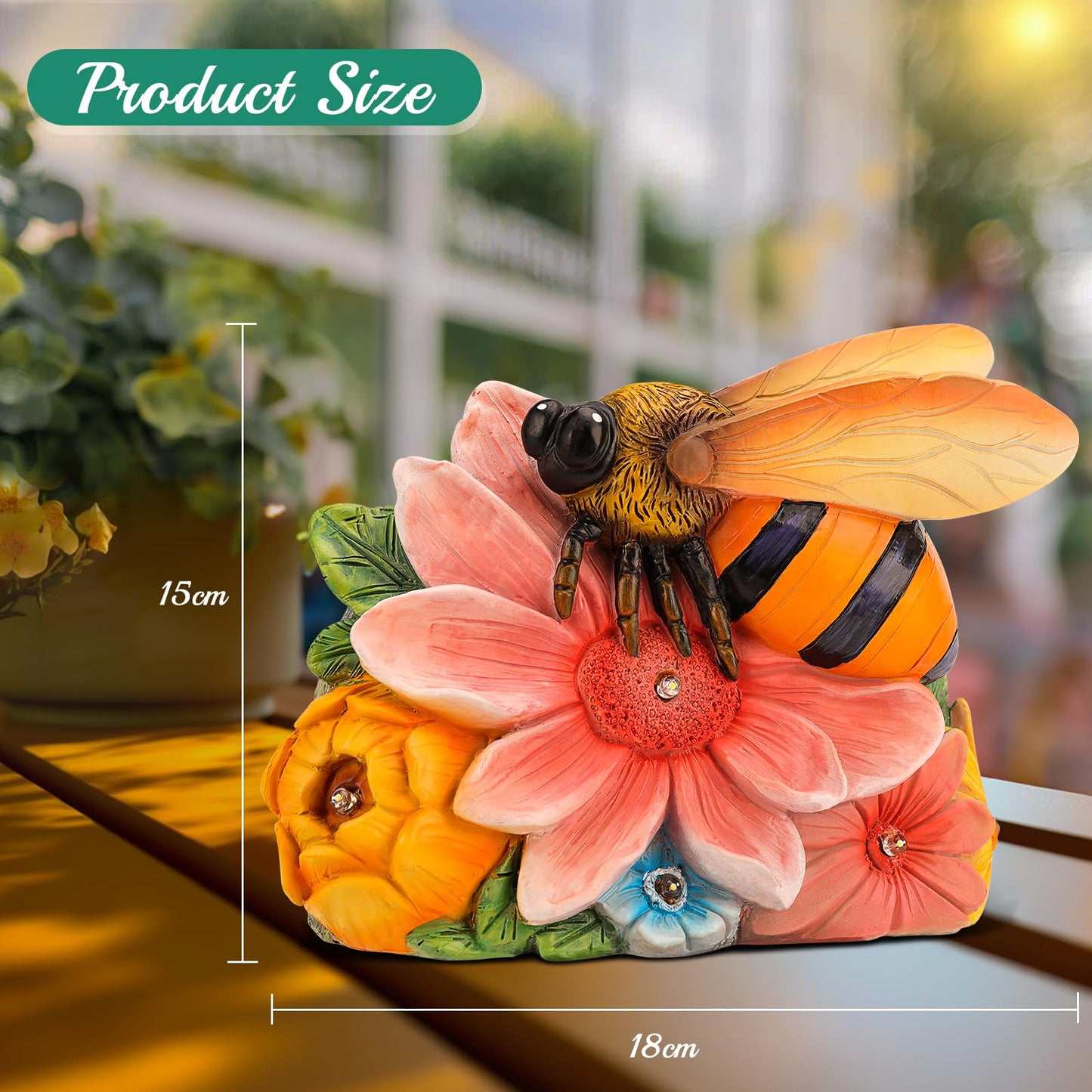 Linkax Birthday Easter Gifts for Adults Women Mom Grandma, Solar Bee Lights Outdoor Garden Decor for Outside Patio Yard Porch Home, Honey Figurine Gardening Housewarming Gifts New Home