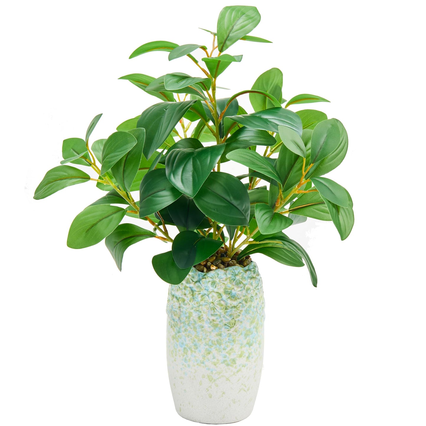 K&Y Realistic Artificial Potted Plants Olive Wild Fern Berry Decor Low Maintenance Faux Greenery Indoor Fake Plants for Home Office Bathroom Kitchen Desk Shelf (Green Flower vase Potted Plant)